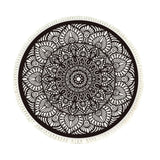 SOGA 120cm Mandala Modern Ethnic Tassel Print Anti-slip Doormat Home Decor