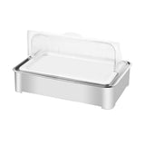 SOGA 59x38.5X14cm Silver Color Ceramic Serving Bowl Chafing Dish for Kitchen Essential