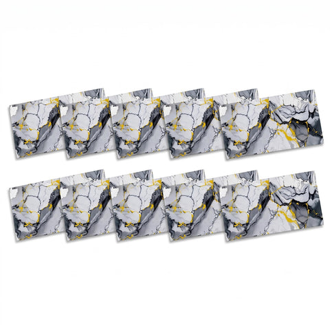SOGA Peel & Stick Floor and Wall Tiles 30 x 60cm 10 Pack Blue Agate Faux Marble