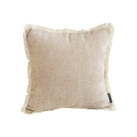 SOGA 45cm Throw Pillow Latte Color Chenille Textured with Tassels Stylish Square Cozy Home Decor