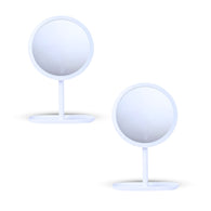 SOGA 2X 26cm White Round Smart LED Makeup Bedroom Table Vanity Mirror Tricolor
