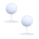 SOGA 2X 26cm White Round Smart LED Makeup Bedroom Table Vanity Mirror Tricolor