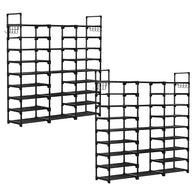 SOGA 2X 21-Shelf Tier Shoe Storage Shelf Space-Saving Caddy Rack Organiser with Handle