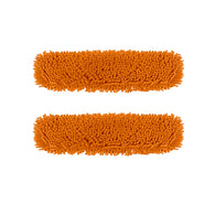 SOGA 2X 60x12 Orange Microfiber Flat Mop Floor Cleaning Pads Rotating Dust Remover