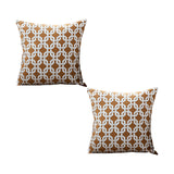 SOGA 2X 45cm Brown Checkered Chain Jacquard Square Pillow Decorative Cushion for Living Room