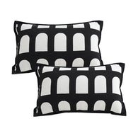 SOGA 2X 30cm Contemporary Black White Geometric Pattern Throw Pillow