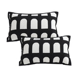 SOGA 2X 30cm Contemporary Black White Geometric Pattern Throw Pillow