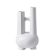 SOGA Ornament Modern Geometric Vase Minimalist Double Tube Abstract Sculpture for Home Décor