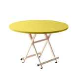 SOGA Yellow Dining Table Portable Round Surface Space Saving Folding Desk Home Decor