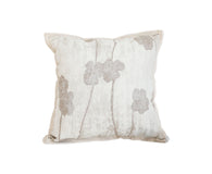 SOGA 45cm Beige Poppy Floral Linen Decorative Pillow