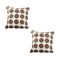 SOGA 2X 45cm Brown Leather Square Pillow with 3D Circle Pattern Decorative Cushion for Living Room