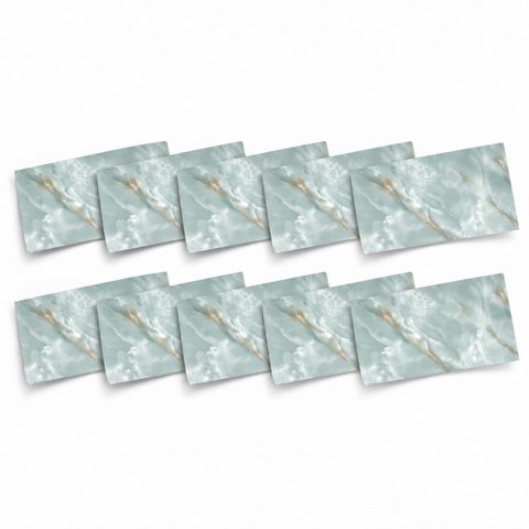 SOGA Peel & Stick Floor and Wall Tiles 30 x 60cm 10 Pack Jade Faux Marble