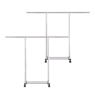 SOGA 2X 180cm Stainless Steel Floor-Standing Clothes Rack - Durable and Space-Saving Laundry Organizer