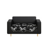 SOGA Two-Seater Black Horse Print 90x180cm Throw Blanket Sofa Cover