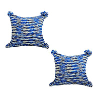 SOGA 2X 45cm Throw Pillow Deep Sea Blue Gradient Dyed Decorative Soft Square for Couch or Bed