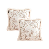 SOGA 2X 45cm Light Luxury French Style Printed Plush Pillow Set Throw Pillow