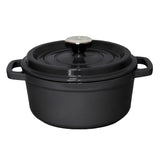 SOGA Cast Iron 24cm Stewpot Casserole Stew Cooking Pot With Lid 3.6L Black