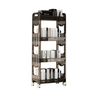 SOGA 38x24cm Black 3 Tier Bookshelf & Cosmetic Storage Organizer Trolley Rack