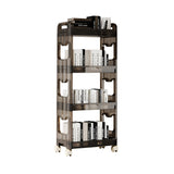 SOGA 38x24cm Black 3 Tier Bookshelf & Cosmetic Storage Organizer Trolley Rack