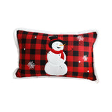 SOGA 30cm Throw Pillow Red Christmas Snowman Lumbar Cushion for Festive Holiday Winter Home Decor