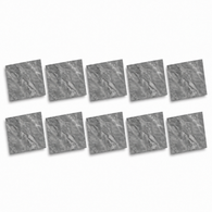 SOGA Peel & Stick Floor and Wall Tiles 60 x 60cm 10 Pack Grey Faux Marble