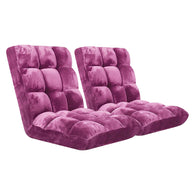 SOGA 2X Floor Recliner Folding Lounge Sofa Futon Couch Folding Chair Cushion- Magenta