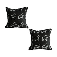 SOGA 2X 45cm Throw Pillow Black Teddy Fleece Square Pony Design Decorative Cushion for Living Room