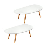 SOGA 2X  80x40cm White Living Room Nordic Coffee Table Simple Modern Home Style