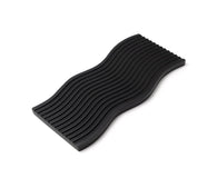SOGA 39cm Black Wave Ribbed Wooden Serving Tray - Premium Beech Wood Decorative Tray