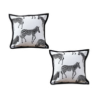 SOGA 2X 45cm Black and White Light  Luxury Zebra Cushion Decorative Square Pillow Living Room