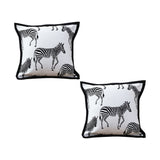 SOGA 2X 45cm Black and White Light  Luxury Zebra Cushion Decorative Square Pillow Living Room