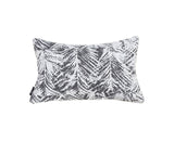 SOGA 35cm Modern Charcoal Palm Leaf Print Contemporary Throw Pillow