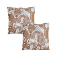 SOGA 2X 50cm Bohemian Camel Brown White Horse Pattern Throw Pillow