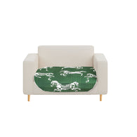 SOGA One-Seater Green Horse Print 90x90cm Throw Blanket Sofa Cover