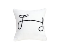 SOGA 45cm Minimalist White Script Letter Embroidered Throw Pillow