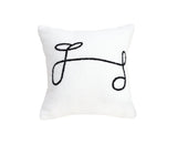 SOGA 45cm Minimalist White Script Letter Embroidered Throw Pillow
