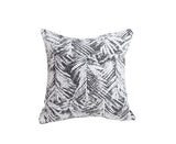 SOGA 50cm Modern Charcoal Palm Leaf Print Contemporary Throw Pillow