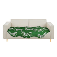 SOGA Four-Seater Green Horse Print 90x260cm Throw Blanket Sofa Cover