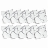 SOGA Peel & Stick Floor and Wall Tiles 60 x 60cm 10 Pack White Grey Faux Marble