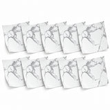 SOGA Peel & Stick Floor and Wall Tiles 60 x 60cm 10 Pack White Grey Faux Marble