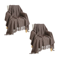 SOGA 2X Chocolate Brown Throw Blanket 130x170cm Soft Polyester
