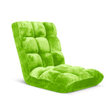 SOGA Floor Recliner Folding Lounge Sofa Futon Couch Folding Chair Cushion Green