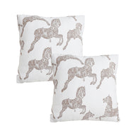 SOGA 2X 50cm White Decorative Horse Pattern Cushion Throw Pillow