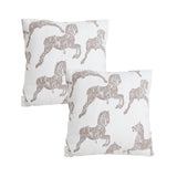 SOGA 2X 50cm White Decorative Horse Pattern Cushion Throw Pillow