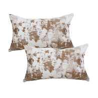 SOGA 2X 35cm Rustic Weathered Paint Effect Decorative Lumbar Throw Pillow