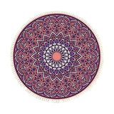 SOGA 90cm Purple Mandala Round Carpet for Living Room Bedroom Anti-slip Doormat, Home Decor