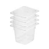 SOGA 150mm Clear Gastronorm GN Pan 1/6 Food Tray Storage Bundle of 4