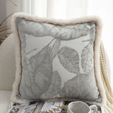 SOGA 2X 45cm Wabi-sabi Raised Embroidery Leaf & Square Throw Pillow