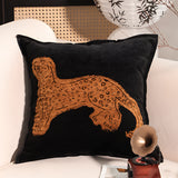 SOGA 2X 45cm Modern Charcoal Gray Leopard Pattern Throw Pillow