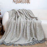 SOGA Soft  Light Beige Tassel Throw Blanket 160x200cm Soft Polyester